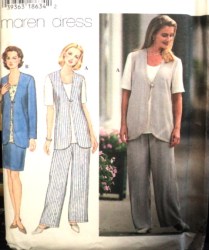 7041 SIMPLICITY PULLOVER SS-LS LONG TOP, UNDERLAY, PANTS, SKIRT PATTERN 20-24